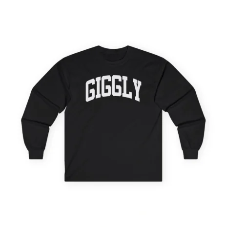 Giggly Squad Collegiate Unisex Cotton Long Sleeve T-Shirt Black