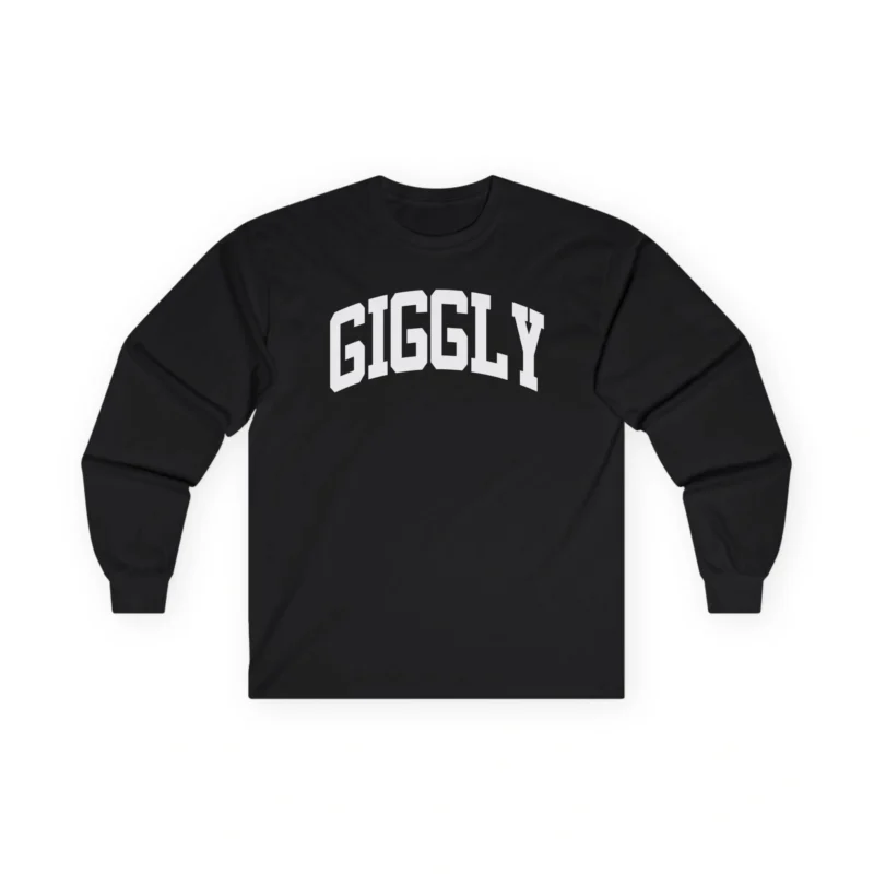 Giggly Squad Collegiate Unisex Cotton Long Sleeve T-Shirt Black