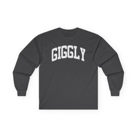 Giggly Squad Collegiate Unisex Cotton Long Sleeve T-Shirt Dark Heather Giggly Squad Collegiate Unisex Cotton Long Sleeve T-Shirt Dark Heather