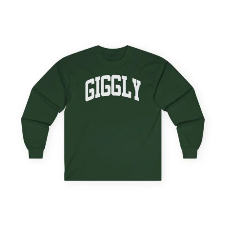 Giggly Squad Collegiate Unisex Cotton Long Sleeve T-Shirt Forest Green Giggly Squad Collegiate Unisex Cotton Long Sleeve T-Shirt Forest Green