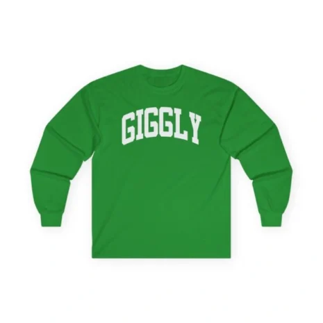 Giggly Squad Collegiate Unisex Cotton Long Sleeve T-Shirt Irish Green Giggly Squad Collegiate Unisex Cotton Long Sleeve T-Shirt Irish Green