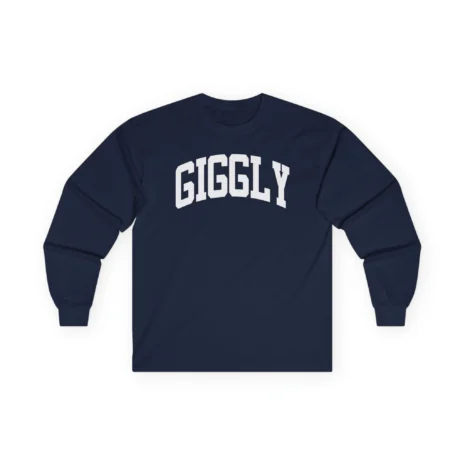 Giggly Squad Collegiate Unisex Cotton Long Sleeve T-Shirt Navy Giggly Squad Collegiate Unisex Cotton Long Sleeve T-Shirt Navy