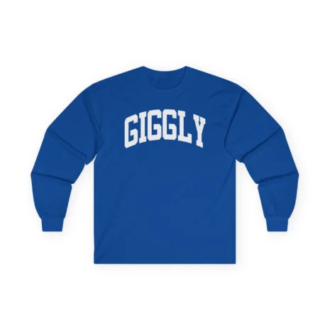 Giggly Squad Collegiate Unisex Cotton Long Sleeve T-Shirt Royal Giggly Squad Collegiate Unisex Cotton Long Sleeve T-Shirt Royal