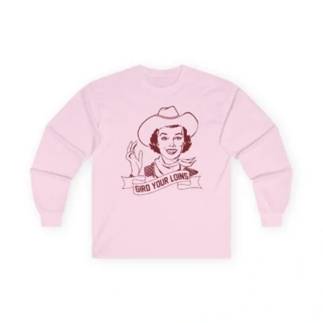 Giggly Squad Gird Your Loins Unisex Cotton Long Sleeve T-Shirt Light Pink Giggly Squad Gird Your Loins Unisex Cotton Long Sleeve T-Shirt Light Pink