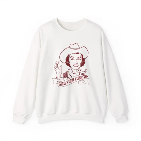 Giggly Squad Gird Your Loins Unisex Heavy Blend Crewneck Sweatshirt White Giggly Squad Gird Your Loins Unisex Heavy Blend Crewneck Sweatshirt White
