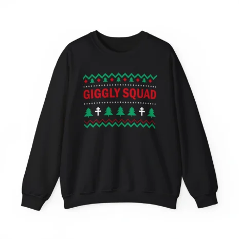 Giggly Squad Graphic Unisex Heavy Blend Crewneck Sweatshirt Black