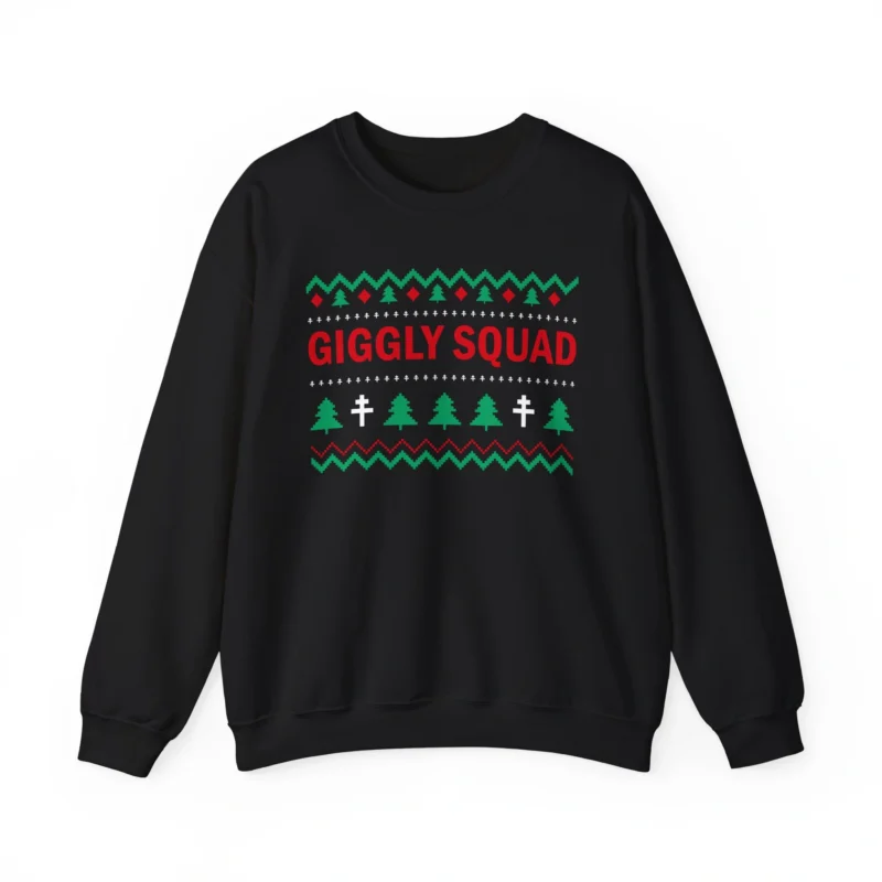 Giggly Squad Graphic Unisex Heavy Blend Crewneck Sweatshirt Black