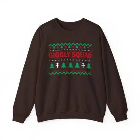 Giggly Squad Graphic Unisex Heavy Blend Crewneck Sweatshirt Dark Chocolate Giggly Squad Graphic Unisex Heavy Blend Crewneck Sweatshirt Dark Chocolate