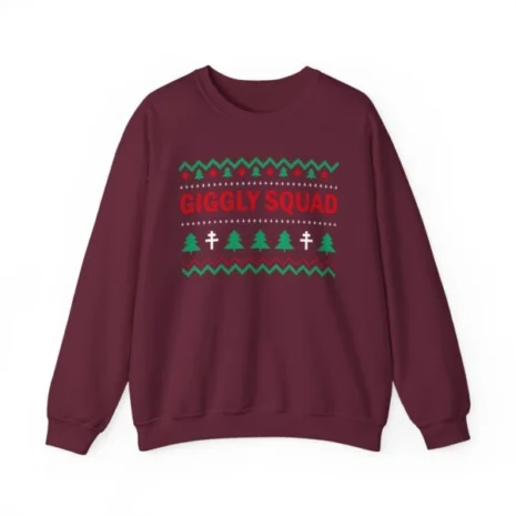 Giggly Squad Graphic Unisex Heavy Blend Crewneck Sweatshirt Maroon Giggly Squad Graphic Unisex Heavy Blend Crewneck Sweatshirt Maroon
