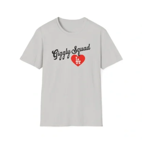 Giggly Squad Heart Unisex Softstyle T-Shirt Ice Grey Giggly Squad Heart Unisex Softstyle T-Shirt Ice Grey