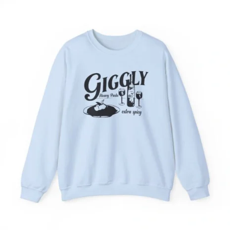 Giggly Squad Heavy Pasta Graphic Crewneck Sweatshirt – Unisex Light Blue