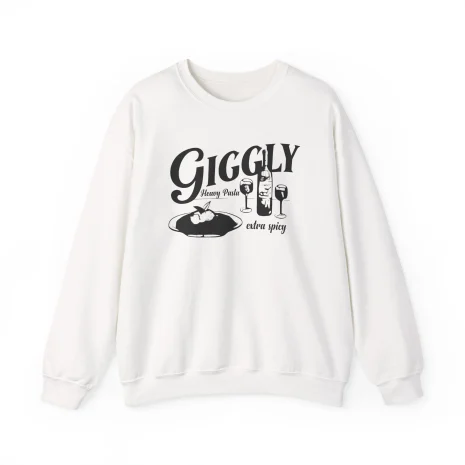 Giggly Squad Heavy Pasta Graphic Crewneck Sweatshirt – Unisex White Giggly Squad Heavy Pasta Graphic Crewneck Sweatshirt – Unisex White