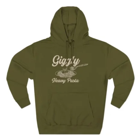 Giggly Squad Heavy Pasta Graphic Hoodie Army Green Giggly Squad Heavy Pasta Graphic Hoodie Army Green
