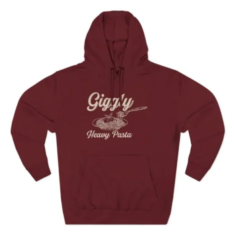 Giggly Squad Heavy Pasta Graphic Hoodie Burgundy Giggly Squad Heavy Pasta Graphic Hoodie Burgundy