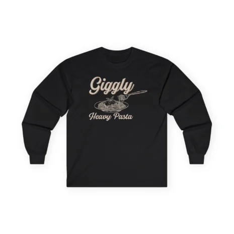 Giggly Squad Heavy Pasta Graphic Unisex Ultra Cotton Long Sleeve T-Shirt Black