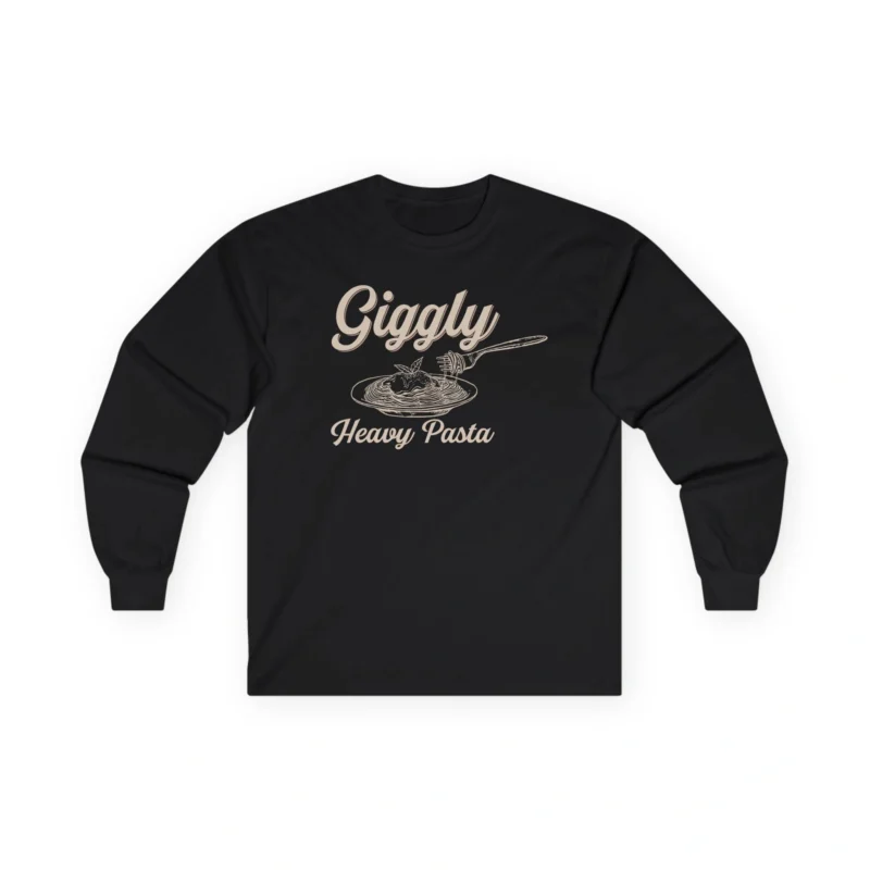 Giggly Squad Heavy Pasta Graphic Unisex Ultra Cotton Long Sleeve T-Shirt Black