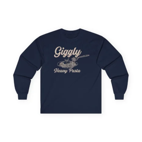 Giggly Squad Heavy Pasta Graphic Unisex Ultra Cotton Long Sleeve T-Shirt Navy Giggly Squad Heavy Pasta Graphic Unisex Ultra Cotton Long Sleeve T-Shirt Navy