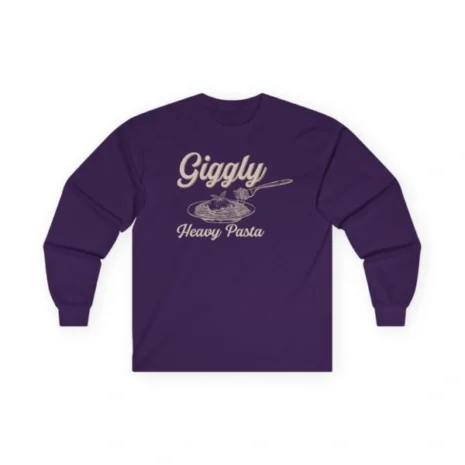 Giggly Squad Heavy Pasta Graphic Unisex Ultra Cotton Long Sleeve T-Shirt Purple Giggly Squad Heavy Pasta Graphic Unisex Ultra Cotton Long Sleeve T-Shirt Purple