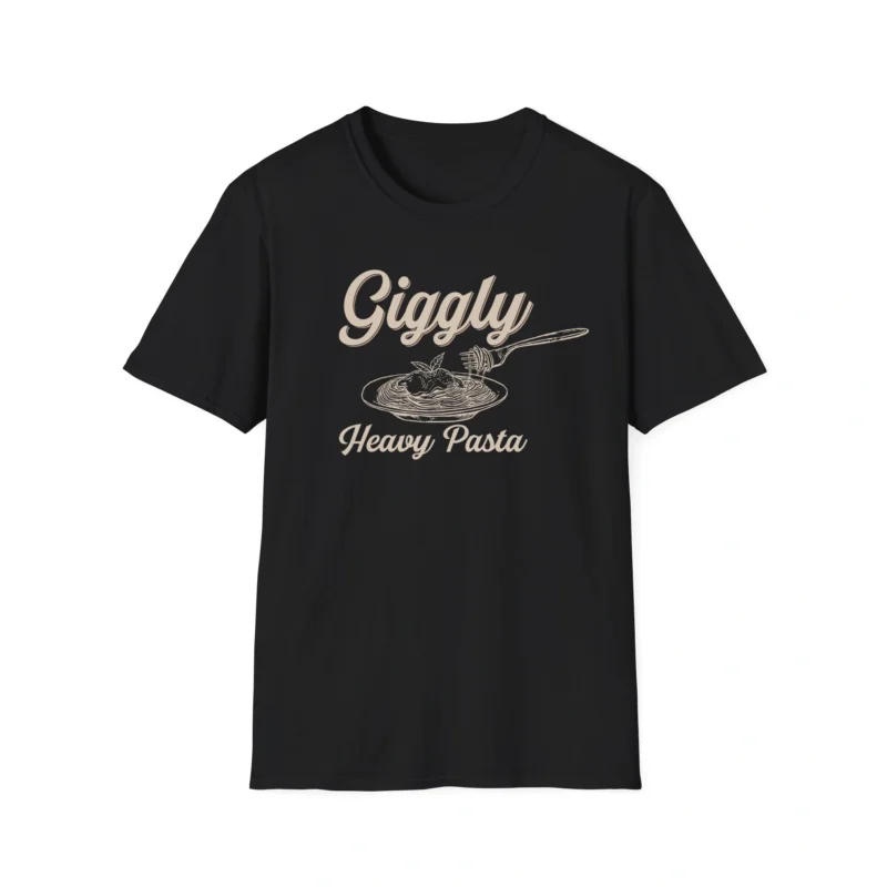 Giggly Squad Heavy Pasta Unisex Softstyle Graphic T-Shirt Black