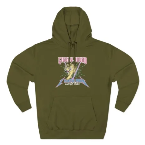 Giggly Squad I Hate Men Band-Style Hoodie Army Green Giggly Squad I Hate Men Band-Style Hoodie Army Green