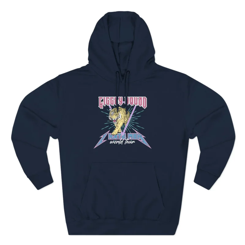 Giggly Squad I Hate Men Band-Style Hoodie Navy
