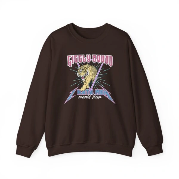 Giggly Squad I Hate Men Band Unisex Heavy Blend Crewneck Sweatshirt Dark Chocolate