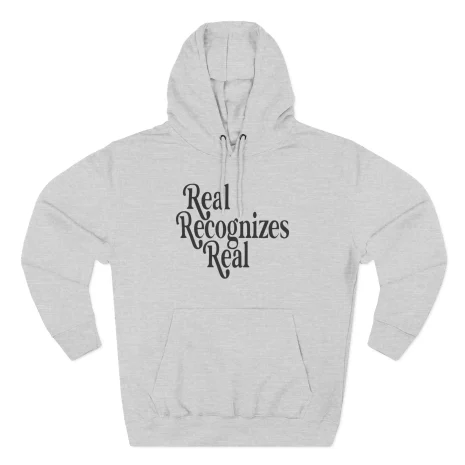 Giggly Squad Real Recognizes Real Statement Hoodie Heather Grey Giggly Squad Real Recognizes Real Statement Hoodie Heather Grey