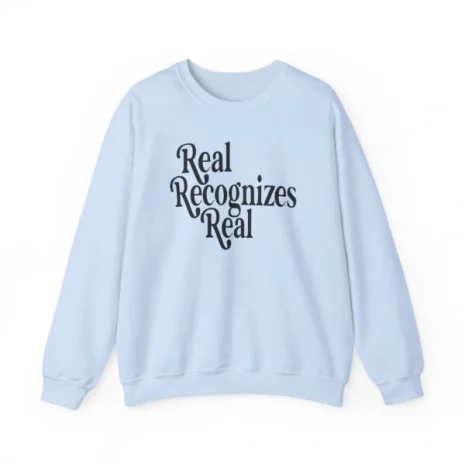 Giggly Squad Real Recognizes Real Unisex Heavy Blend Crewneck Sweatshirt Light Blue Giggly Squad Real Recognizes Real Unisex Heavy Blend Crewneck Sweatshirt Light Blue