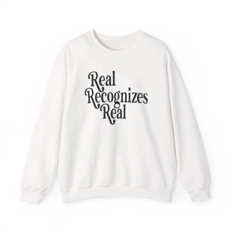 Giggly Squad Real Recognizes Real Unisex Heavy Blend Crewneck Sweatshirt White