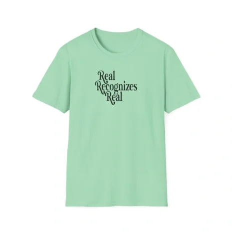 Giggly Squad Real Recognizes Real Unisex Softstyle T-Shirt Mint Green Giggly Squad Real Recognizes Real Unisex Softstyle T-Shirt Mint Green