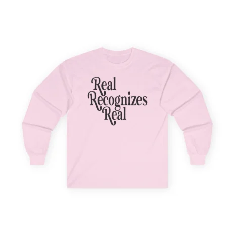 Giggly Squad Real Recognizes Real Unisex Ultra Cotton Long Sleeve T-Shirt Light Pink Giggly Squad Real Recognizes Real Unisex Ultra Cotton Long Sleeve T-Shirt Light Pink