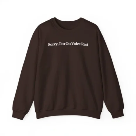 Giggly Squad Sorry I’m on Voice Rest Unisex Heavy Blend Crewneck Sweatshirt Dark Chocolate Giggly Squad Sorry I’m on Voice Rest Unisex Heavy Blend Crewneck Sweatshirt Dark Chocolate