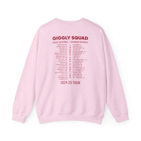Giggly Squad Thank You for Giggling 2024-2025 Unisex Heavy Blend Crewneck Sweatshirt Light Pink Back Side Giggly Squad Thank You for Giggling 2024-2025 Unisex Heavy Blend Crewneck Sweatshirt Light Pink Back Side