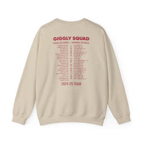 Giggly Squad Thank You for Giggling 2024-2025 Unisex Heavy Blend Crewneck Sweatshirt Sand Back Side Giggly Squad Thank You for Giggling 2024-2025 Unisex Heavy Blend Crewneck Sweatshirt Sand Back Side