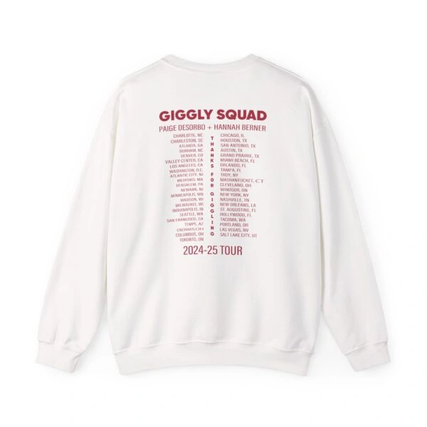 Giggly Squad Thank You for Giggling 2024-2025 Unisex Heavy Blend Crewneck Sweatshirt White Back Side
