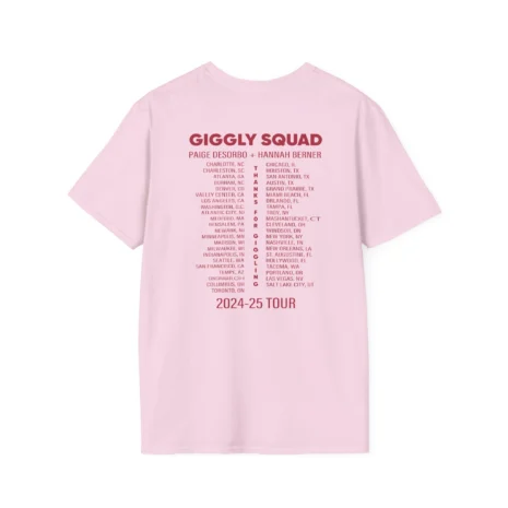 Giggly Squad Thank You for Giggling 2024-2025 Unisex Softstyle T-Shirt Light Pink Back Side Giggly Squad Thank You for Giggling 2024-2025 Unisex Softstyle T-Shirt Light Pink Back Side