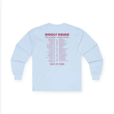 Giggly Squad Thank You for Giggling 2024-2025 Unisex Ultra Cotton Long Sleeve T-Shirt Light Blue Back Side Giggly Squad Thank You for Giggling 2024-2025 Unisex Ultra Cotton Long Sleeve T-Shirt Light Blue Back Side
