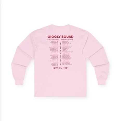 Giggly Squad Thank You for Giggling 2024-2025 Unisex Ultra Cotton Long Sleeve T-Shirt Light Pink Back Side Giggly Squad Thank You for Giggling 2024-2025 Unisex Ultra Cotton Long Sleeve T-Shirt Light Pink Back Side